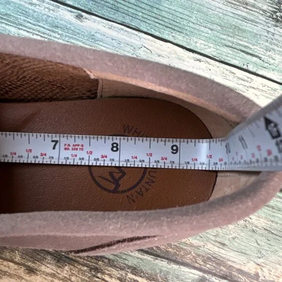 White Mountain Loafer Womens Size 8W Taupe Suede Dress Shoes Work Formal Comfort - Picture 7 of 11